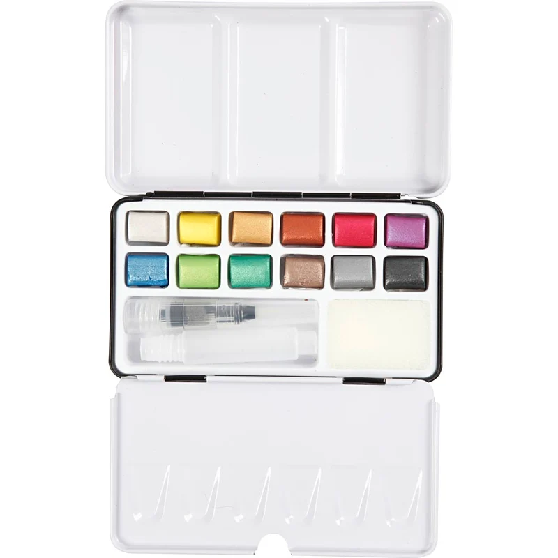 Art Aquarellfarben, Metallic-Farben, 12 Farbe/ 1 Pck [HOB-34246]