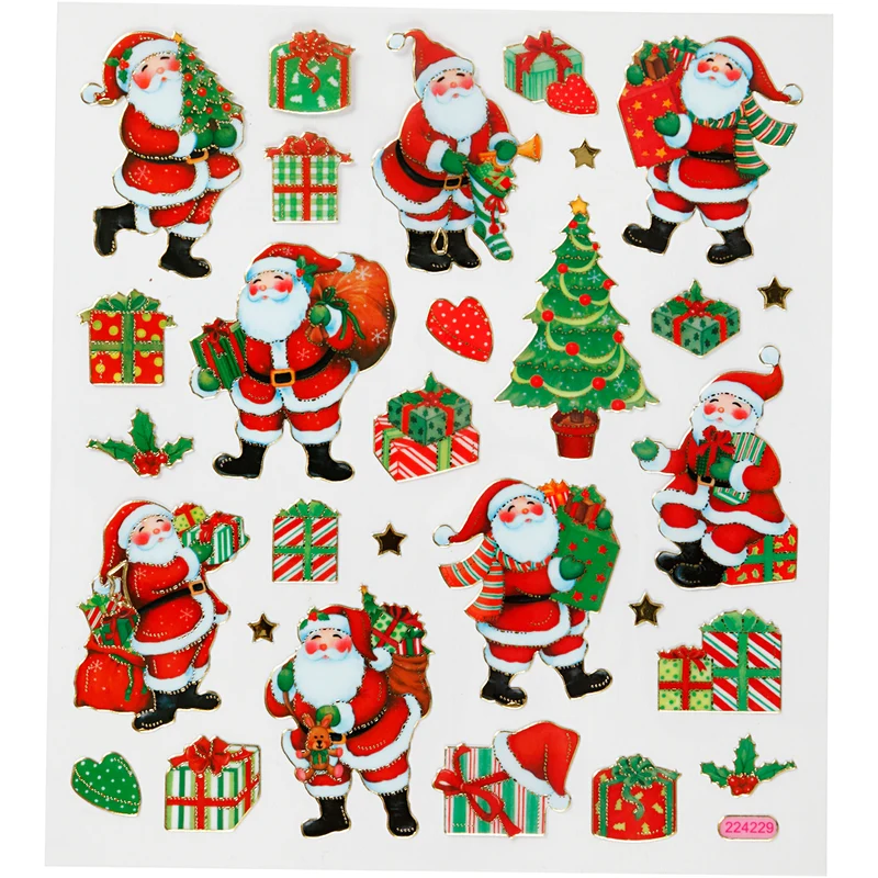 Sticker, Klassische Weihnachtsfiguren, Blatt 15x16,5 cm, ca. 29 Stk, 1 Bl. [HOB-291851]