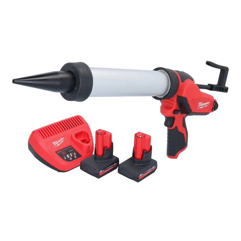 Milwaukee M12 PCG/400A-502 Akku Kartuschenpistole 12 V 400 ml + 2x Akku 5,0 Ah + Ladegerät