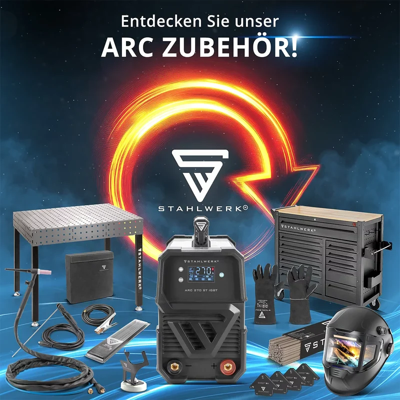 STAHLWERK ARC 160 MD Elektroden-Schweißgerät DC MMA, E-Hand, Lift-TIG Welder | Stufenlos regelbar | Echte 160 Ampere | Sehr kompakt und leicht | Hot-Start, Anti-Stick, Smart-Kühlung | IGBT-Technologie