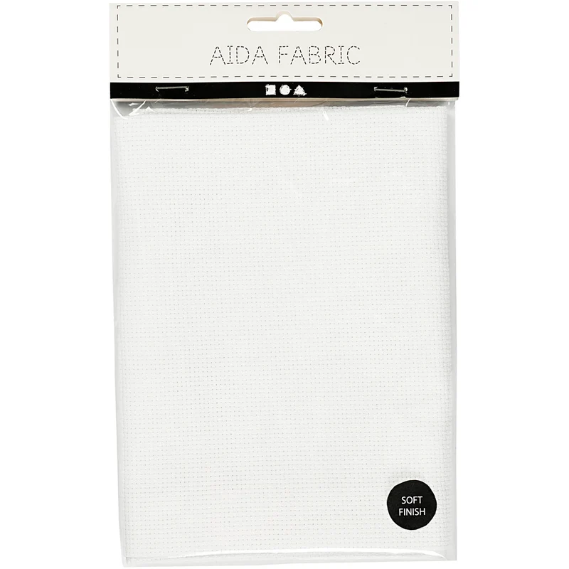 Aida-Stoff, Größe 50x50 cm, 70 Kästchen pro 10 cm, Weiß, 1 Stk [HOB-412654]