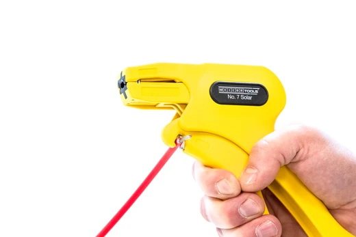 WEICON Abisolierzange No. 7 Solar | zum Entmanteln und Abisolieren gängiger Photovoltaik-Kabel wie z. B. H1Z2Z2-K, mit einem Querschnitt von 1,5 - 10 mm² I mit integriertem Seitenschneider