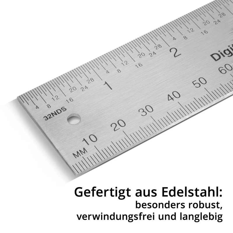 STAHLWERK Digitaler Winkelmesser DWM-200 ST mit 180 mm Messbereich 360° Präzisions-Winkelmessgerät | Gradmesser | Winkellineal aus Edelstahl