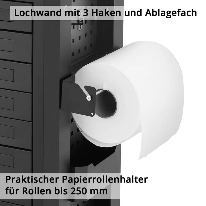 STAHLWERK Werkstattwagen SHARK bestückt mit 235 Premium-Werkzeugen aus Chrom-Vanadium abschließbarer Werkzeugwagen | Profi Montagewagen mit 7 Schubladen und gummierten Long-Life-Rollen