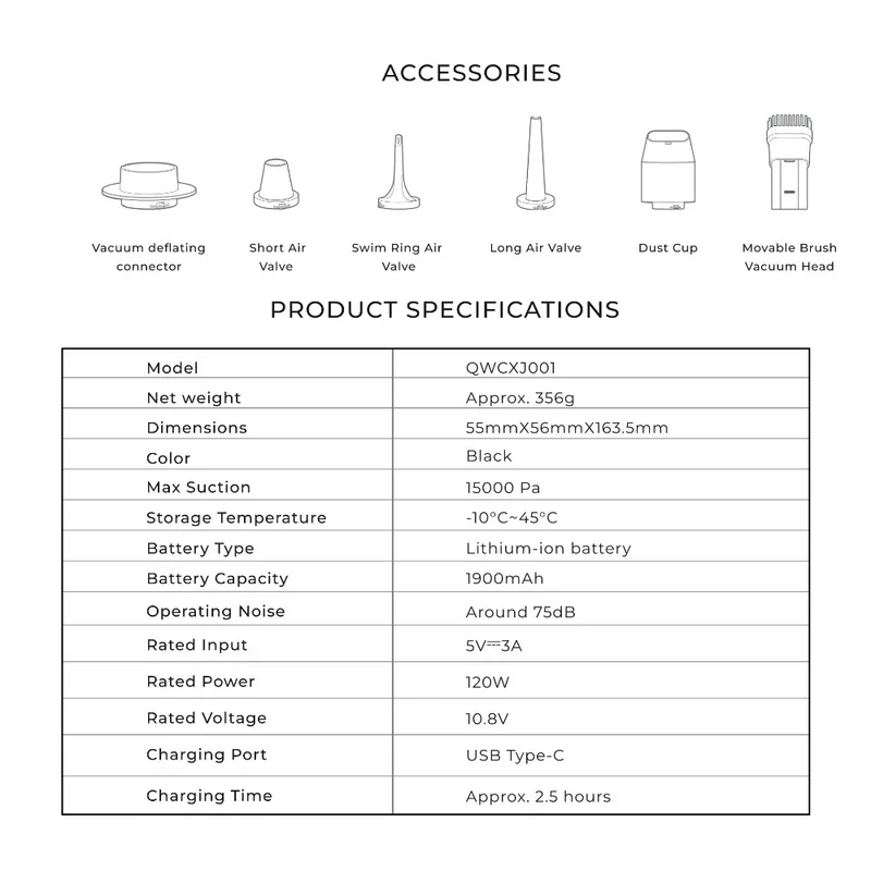 HOTO Compressed Air Capsule Electric Air Duster & Vacuum
