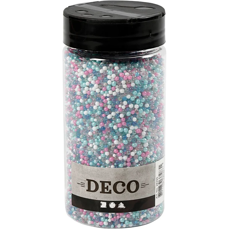 Mini Beads - Sortiment, Größe 0,6-0,8+1,5-2+3 mm, Pastellfarben, 600g/ 1 Dose [HOB-28395]