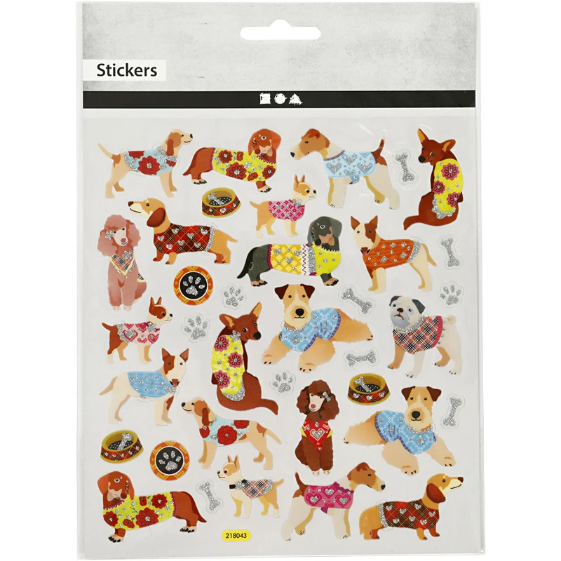 Sticker, Hunde, Blatt 15x16,5 cm, 1 Bl. [HOB-27198]