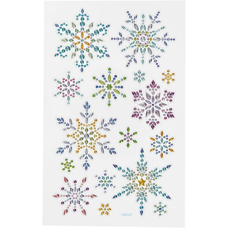 Diamant-Sticker, Schneeflocken, Blatt 10x16 cm, 1 Bl. [HOB-284033]