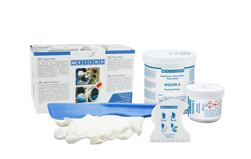 WEICON A | stahlgefülltes Epoxidharz-System für Reparatur und Spaltausgleich DNV-zertifiziert | 200 / 500 / 2000 g | dunkelgrau
