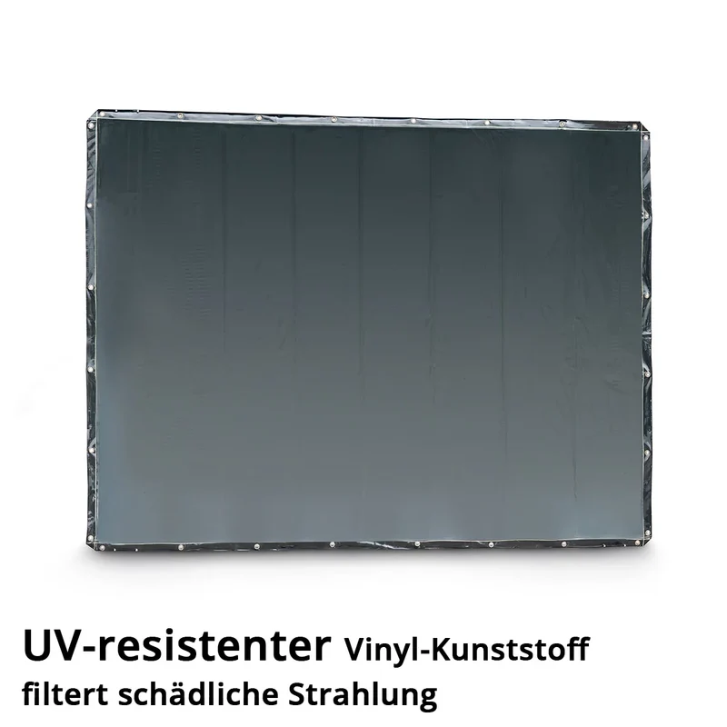 STAHLWERK Schweißschutzvorhang 240 x 180 cm | Schweißvorhang aus UV-resistentem Vinyl-Kunststoff | Extradunkel | DIN EN ISO 25980 | Effektiver Schutz bei Schweiß-, Schneid- und Schleifarbeiten