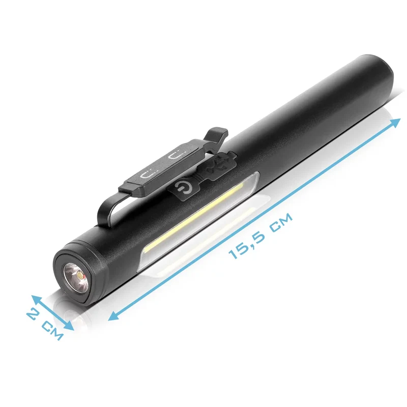 STAHLWERK LED-Arbeitsleuchte | Leistungsstarke Stablampe mit COB-Flashlight | Werkstattlampe mit Magnethalterung | USB-C Anschluss | 600 mAh Akku | Schnell aufladbar | Universell einsetzbare LED-Lampe