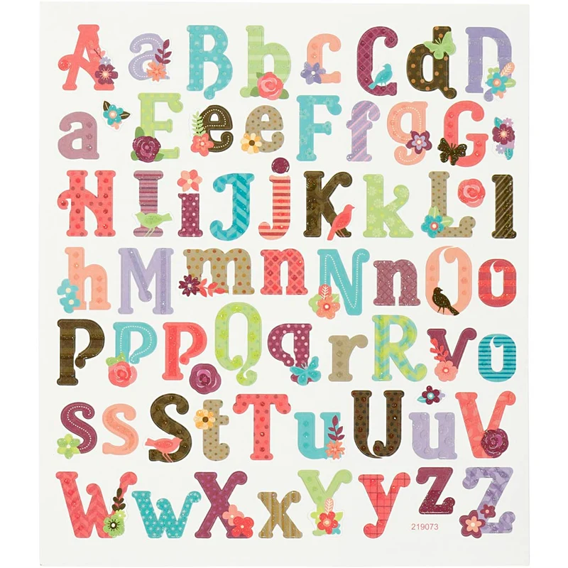 Sticker, Alphabet, Blatt 15x16,5 cm, 1 Bl. [HOB-27190]
