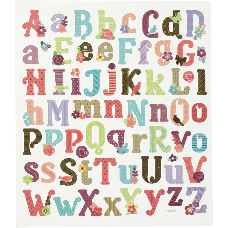 Sticker, Alphabet, Blatt 15x16,5 cm, 1 Bl. [HOB-27190]