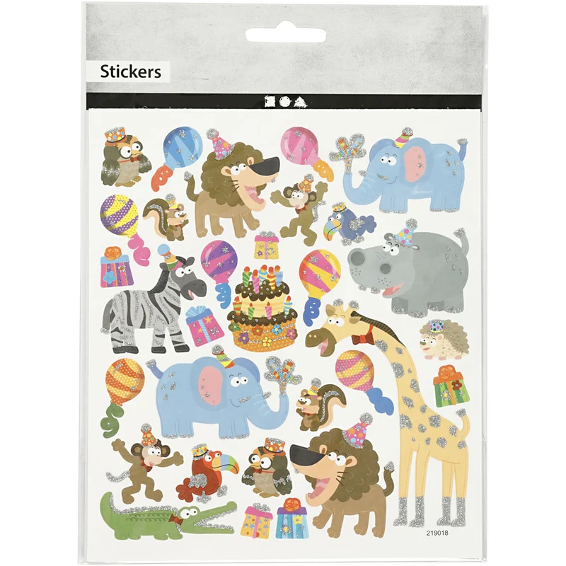 Sticker, Tier-Geburtstag, Blatt 15x16,5 cm, 1 Bl. [HOB-27185]
