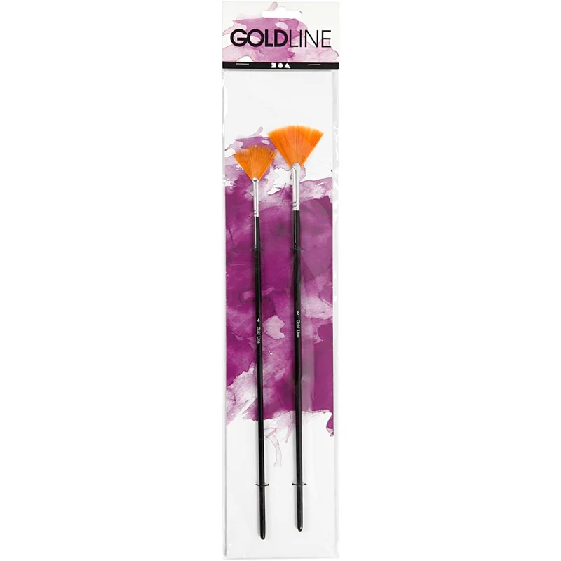Gold Line Pinsel, Nr. 4+8, L 29-30 cm, B 2-3 mm, Fächer, 2 Stk/ 1 Pck [HOB-100279]