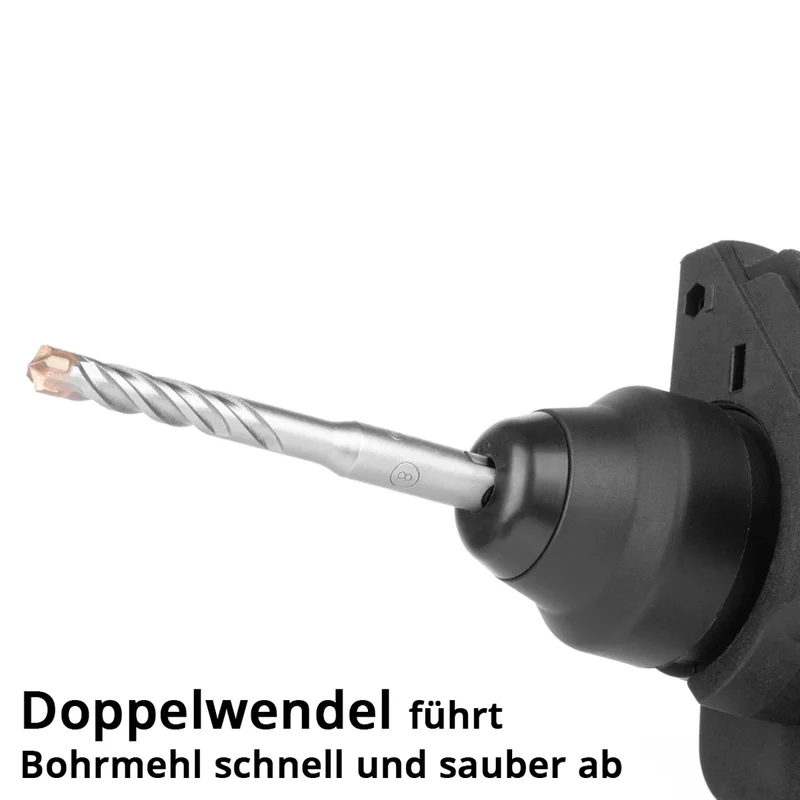 STAHLWERK SDS-Plus-Bohrer 8-teiliges Set mit Box | Durchmesser 5-12 mm | Kreuzschneide und Doppelwendel | Längen 110-160 mm | Steinbohrer und Betonbohrer für SDS-Plus Aufnahme 10 mm | Stark und präzise