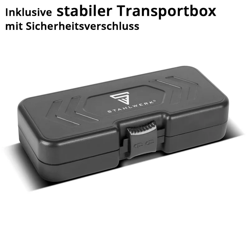 STAHLWERK SDS-Plus-Bohrer 8-teiliges Set mit Box | Durchmesser 5-12 mm | Kreuzschneide und Doppelwendel | Längen 110-160 mm | Steinbohrer und Betonbohrer für SDS-Plus Aufnahme 10 mm | Stark und präzise
