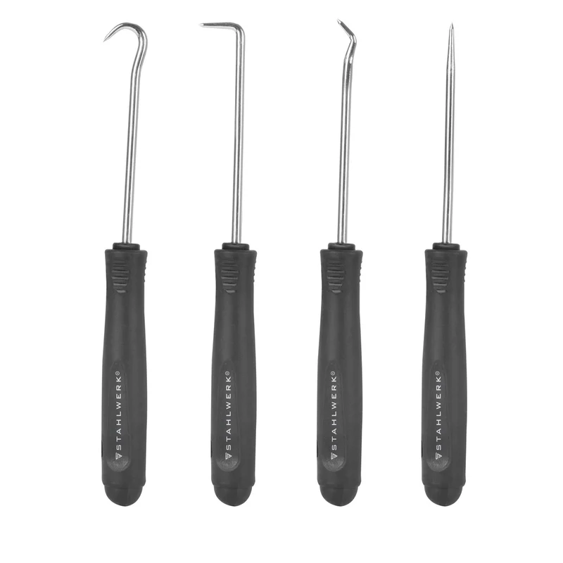 STAHLWERK Haken-Werkzeug-Set 4-tlg. Haken-Satz Nadelhaken Dichtungshaken Pickset