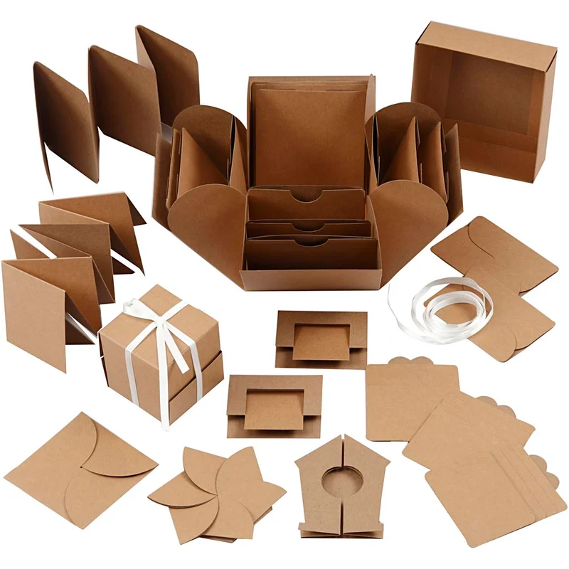 Explosions-Box, Größe 7x7x7,5+12x12x12 cm, Natur, 1 Stk [HOB-25380]