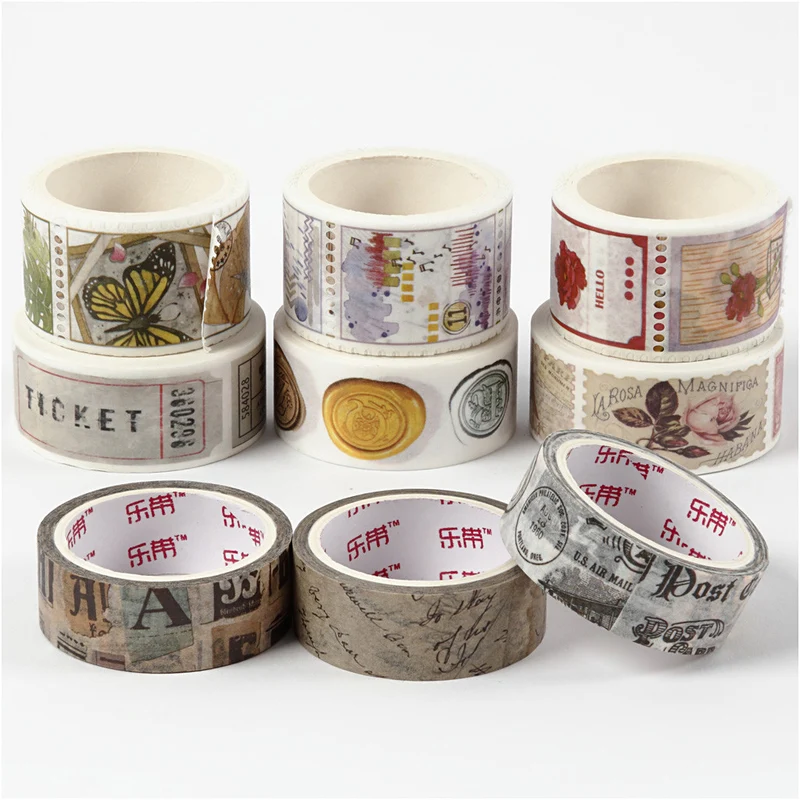 Washi Tape, L 3+5 M, B 15+25 mm, 9 Rolle/ 1 Pck [HOB-25246]