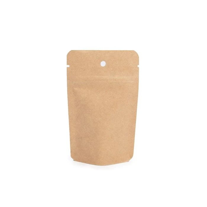 Standbodenbeutel Kraft 8x5x13cm | 28 Gramm mit Aufhängeloch (100 Stück) [ZBGSK1H]
