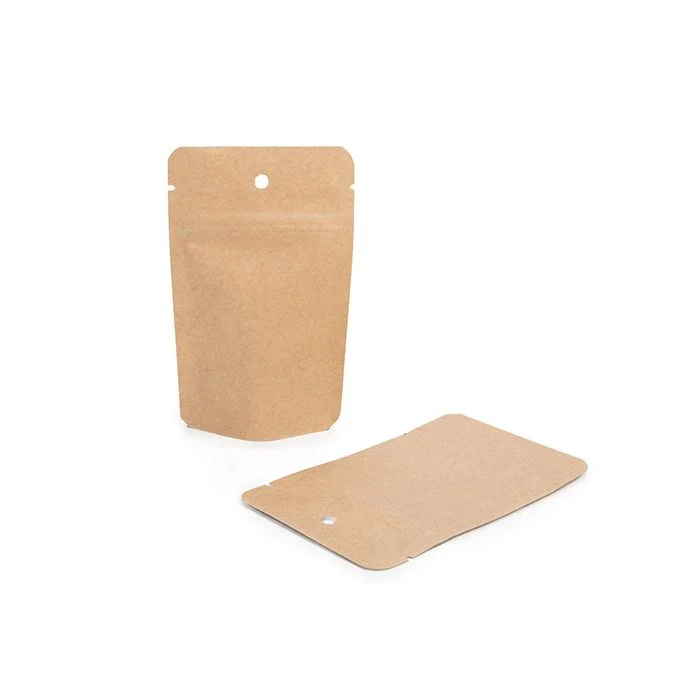 Standbodenbeutel Kraft 8x5x13cm | 28 Gramm mit Aufhängeloch (100 Stück) [ZBGSK1H]