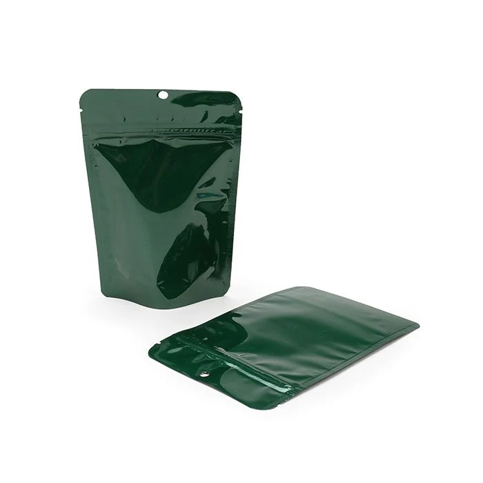 Standbodenbeutel Grün 10.2x6x15.2cm mit Aufhängeloch | 57 Gramm (100 Stück) [ZBGM2HGH]