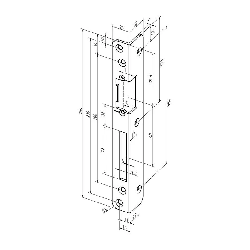 ASSA ABLOY Sicherheits-Winkelschließblech 069 Stärke 3 mm ( 3324034025 )