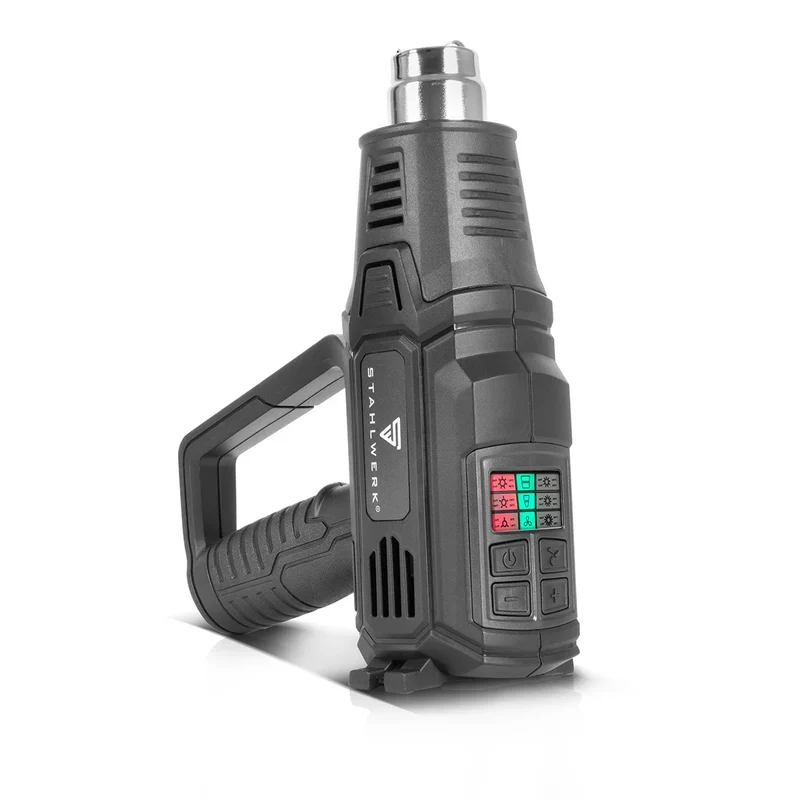 STAHLWERK HP-2000 PRO 2.000 Watt starke Heissluftpistole und Heissluftfön bis 600 Grad mit LED-Display und Digitalsteuerung | Heissluftgebläse zum Schweissen, Löten, Schrumpfen