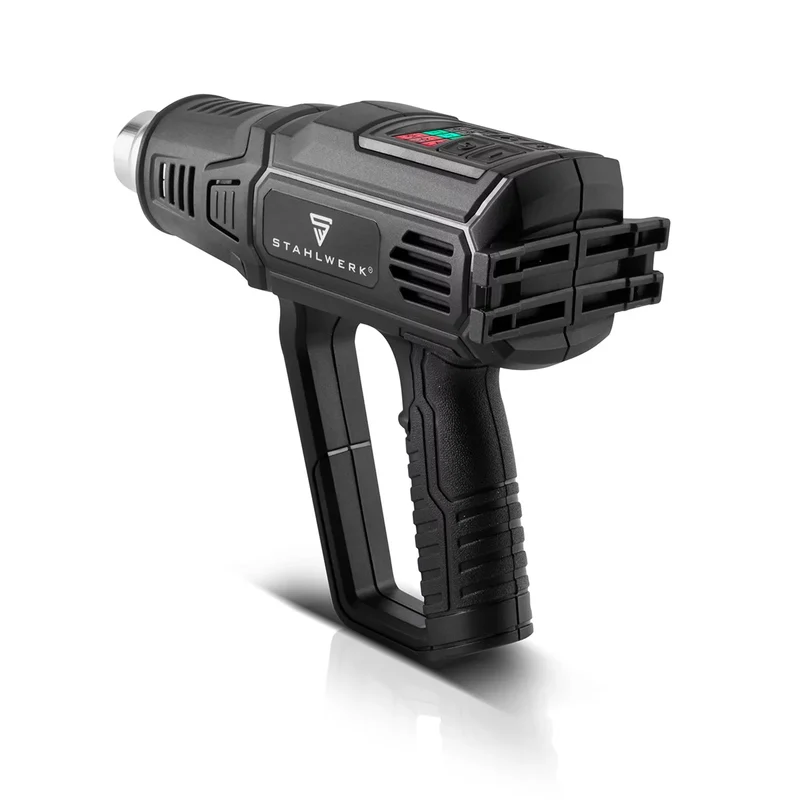 STAHLWERK HP-2000 PRO 2.000 Watt starke Heissluftpistole und Heissluftfön bis 600 Grad mit LED-Display und Digitalsteuerung | Heissluftgebläse zum Schweissen, Löten, Schrumpfen