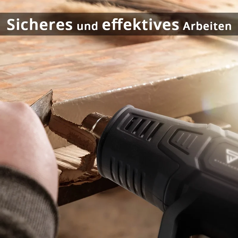 STAHLWERK HP-2000 PRO 2.000 Watt starke Heissluftpistole und Heissluftfön bis 600 Grad mit LED-Display und Digitalsteuerung | Heissluftgebläse zum Schweissen, Löten, Schrumpfen