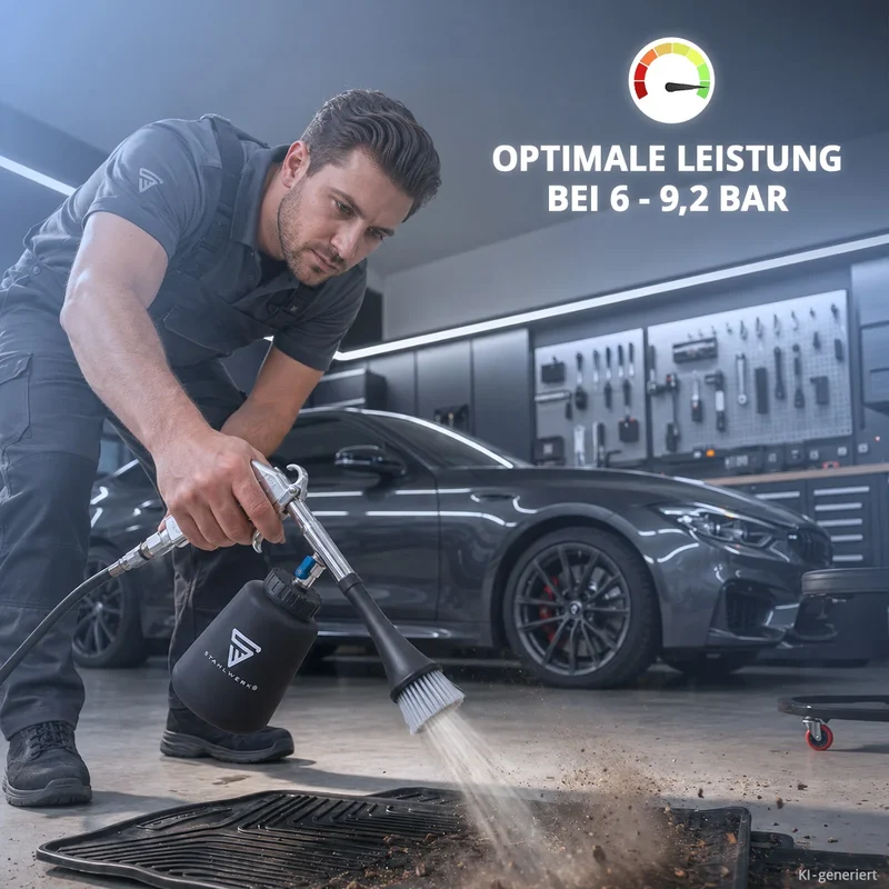 STAHLWERK Druckluft-Reinigungspistole RP-90 ST mit Zubehör-Set | Druckluft-Reiniger mit Wirbel-Effekt | Innenreiniger | Waschpistole | Kfz Ausblaspistole zum Reinigen verschmutzter Oberflächen