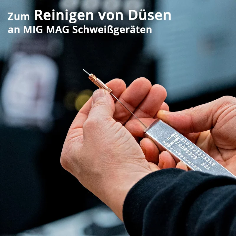 STAHLWERK Düsenreiniger Edelstahl-Feilen 13 in 1 Schweissdüsenreiniger im praktischen Etui, MIG MAG Düsen, Autogen Schweissdüsen, Lötkolben Heißklebepistolen, Vergaserdüsen
