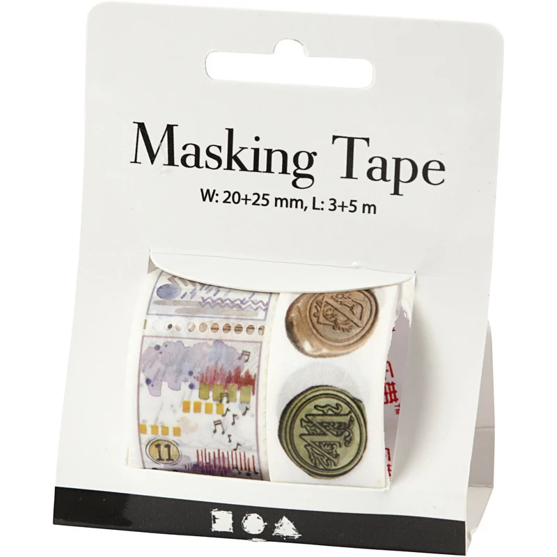 Washi Tape, Siegel- und Wettermotive, L 3+5 M, B 20+25 mm, 2 Rolle/ 1 Pck [HOB-25243]