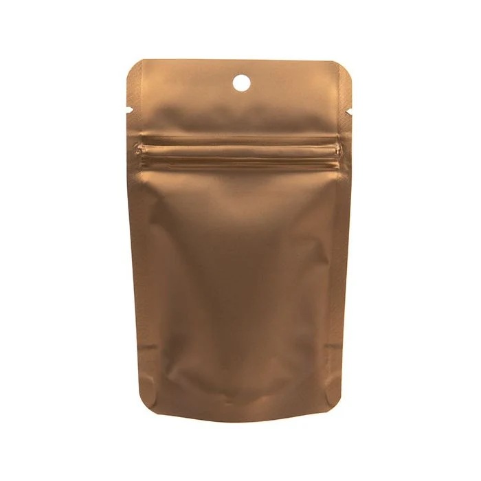 Standbodenbeutel Bronze 8x5x13cm mit Aufhängeloch | 28 Gramm (100 Stück) [ZBGM1BZH]