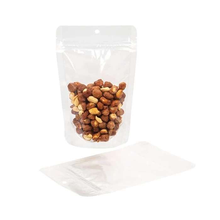 Standbodenbeutel Transparent 12x7.5x18.5cm mit Aufhängeloch | 110 Gramm (100 Stück) [ZBG46H]