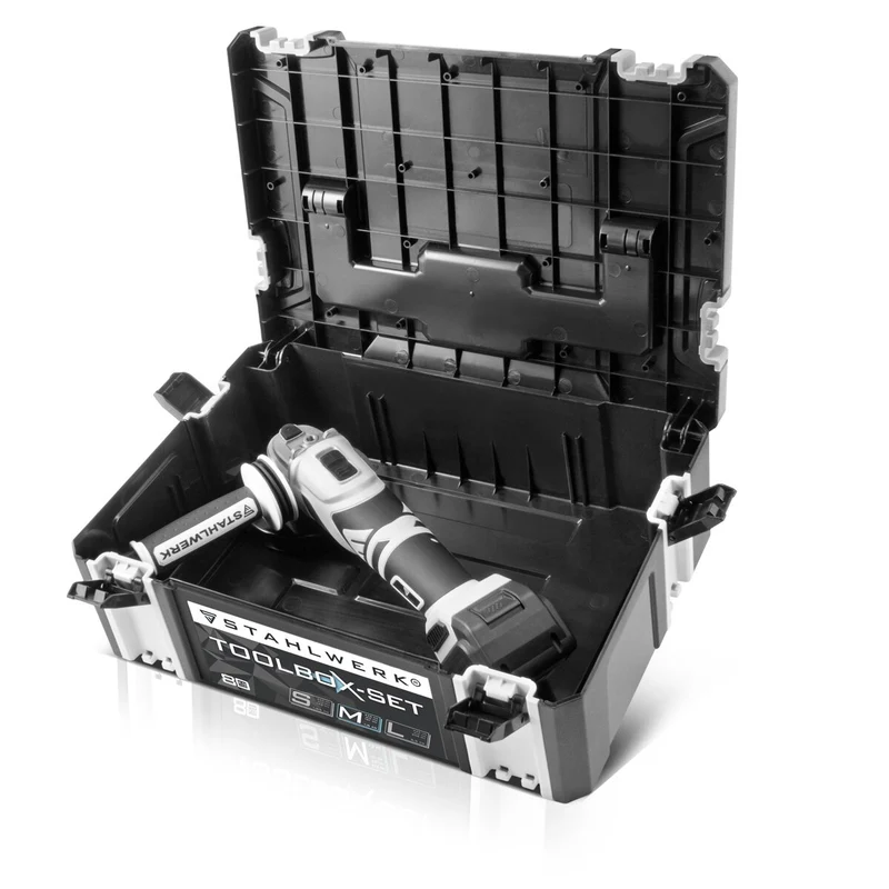 STAHLWERK Universal Toolbox Größe M 443 x 310 x 151 mm stapelbare Systembox | Werkzeugkiste | Werkzeugkoffer | Werkzeug-Organizer im Modul-System aus hochbelastbarem ABS-Kunststoff mit Tragegriff