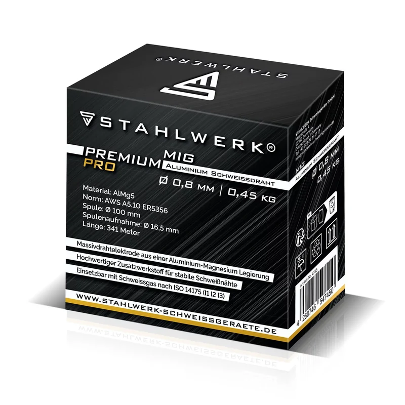 STAHLWERK 2 x MIG MAG Aluminium Schweißdraht ER5356 (AlMg5) 0,8 mm 0,45 kg Drahtrolle | Drahtspule | Zusatzwerkstoff | Universal Schweißdraht | Massivdrahtelektrode