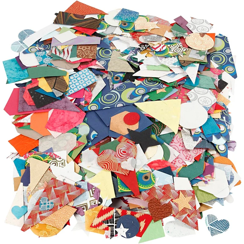 Stanzformen aus Handgeschöpftem Papier - Sortiment, Größe 25-130 mm, 110 g, 500 g/ 1 Pck [HOB-21638]