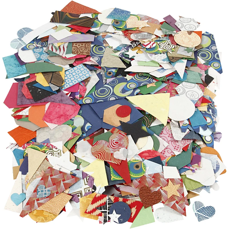 Stanzformen aus Handgeschöpftem Papier - Sortiment, Größe 25-130 mm, 110 g, 500 g/ 1 Pck [HOB-21638]
