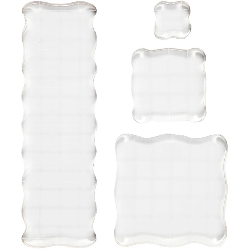 Acrylblock, Größe 2,5x2,5+5x5+7,6x7,6+5x16,5 cm, Dicke 1 cm, 4 Stk/ 1 Pck [HOB-21586]