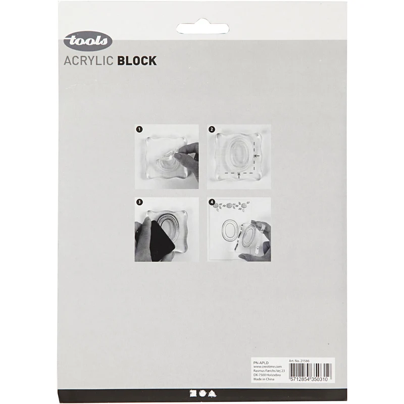 Acrylblock, Größe 2,5x2,5+5x5+7,6x7,6+5x16,5 cm, Dicke 1 cm, 4 Stk/ 1 Pck [HOB-21586]