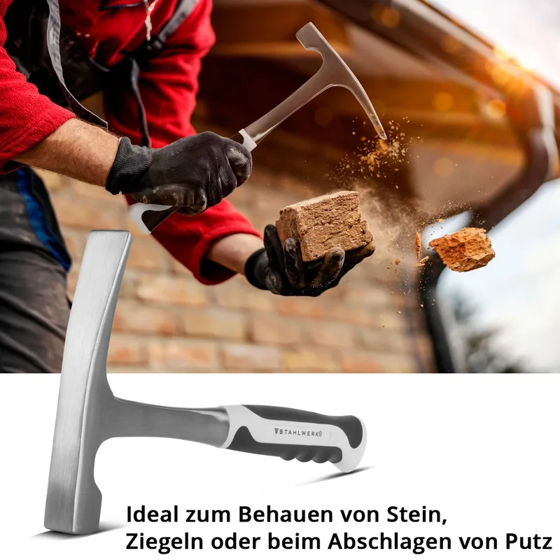 STAHLWERK Hammer 5er Set mit Fäustel, Klauenhammer, Maurerhammer, Latthammer und Gummihammer