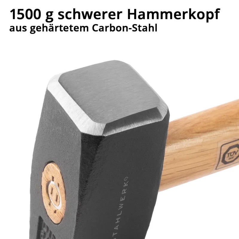 STAHLWERK Hammer 5er Set mit Fäustel, Klauenhammer, Maurerhammer, Latthammer und Gummihammer