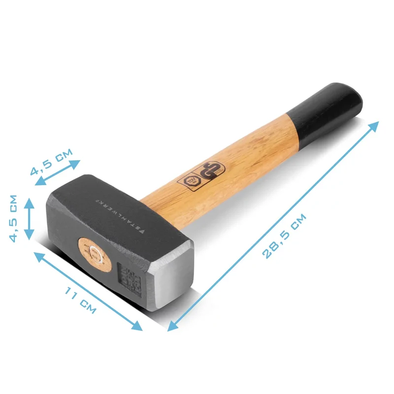 STAHLWERK Hammer 5er Set mit Fäustel, Klauenhammer, Maurerhammer, Latthammer und Gummihammer