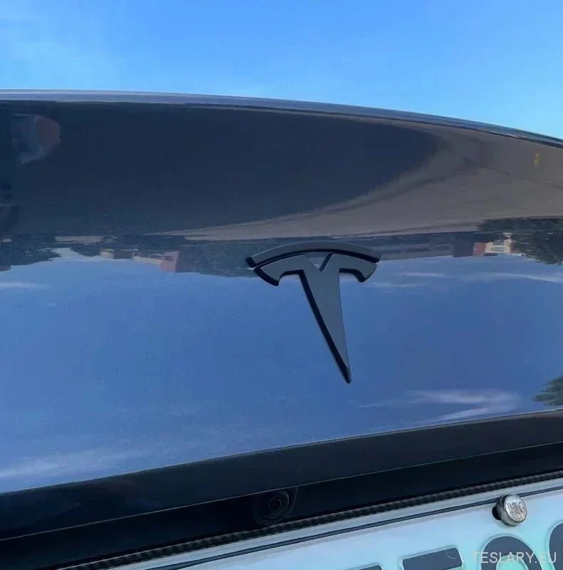 Tesla Model 3 / Y Hecklogo Schwarz, Carbon, Chrom, Rot