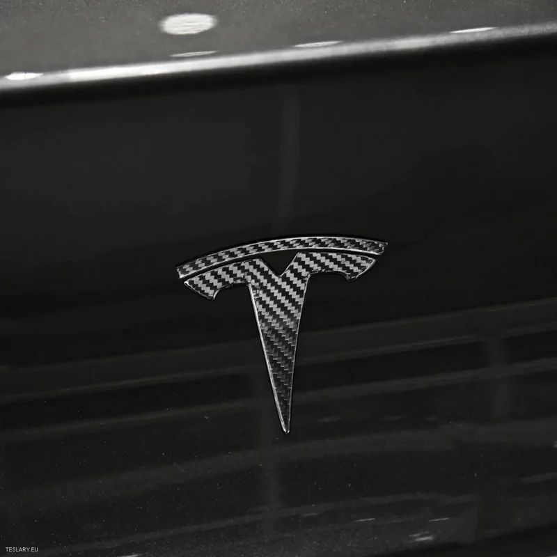Tesla Model 3 / Y Hecklogo Schwarz, Carbon, Chrom, Rot
