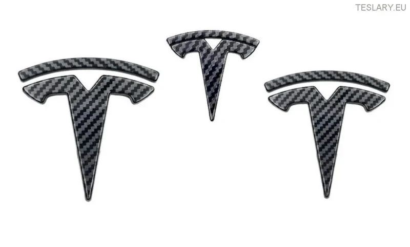 Tesla Model 3-teiliges Logo-Set für Front, Heck und Lenkrad