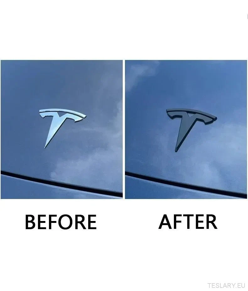Tesla Model 3-teiliges Logo-Set für Front, Heck und Lenkrad