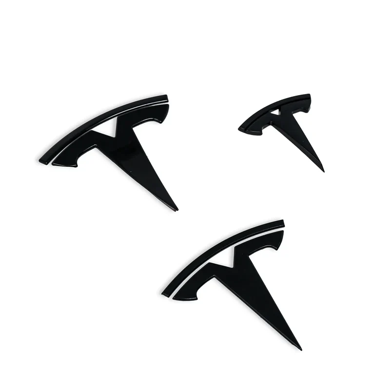 Tesla Model 3-teiliges Logo-Set für Front, Heck und Lenkrad